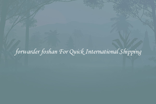 forwarder foshan For Quick International Shipping