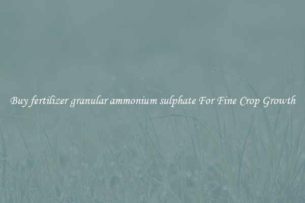 Buy fertilizer granular ammonium sulphate For Fine Crop Growth