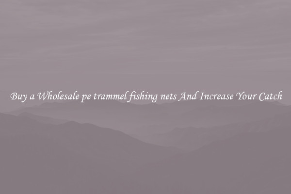 Buy a Wholesale pe trammel fishing nets And Increase Your Catch