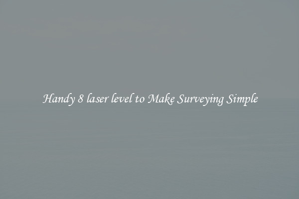 Handy 8 laser level to Make Surveying Simple