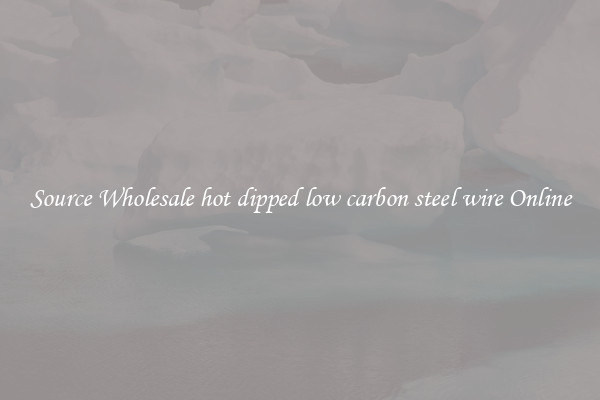 Source Wholesale hot dipped low carbon steel wire Online