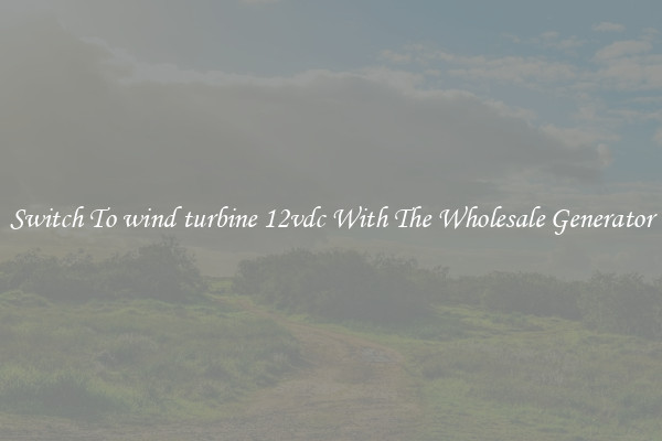 Switch To wind turbine 12vdc With The Wholesale Generator